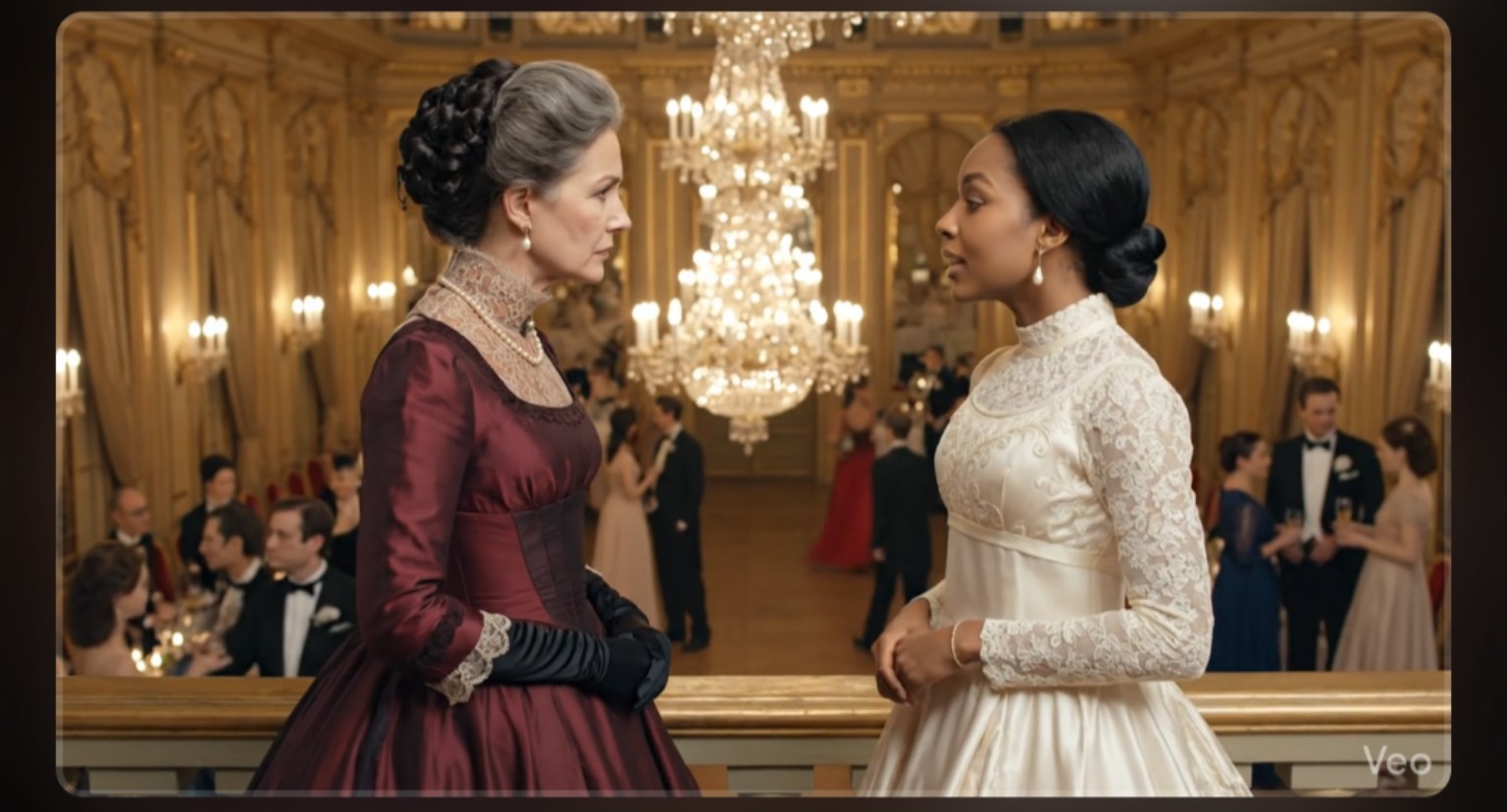 A dramatic conversation at a formal gathering